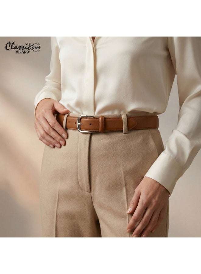 Classic Milano Women's Belt with Gift Box | Faux Leather Ladies Belt for Dresses, Jeans & Gowns | Stylish Womens Belt | Adjustable Girls Belt | Belt for Women with Elegant Buckle - Image 2
